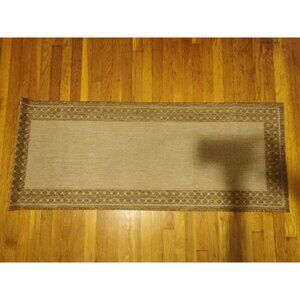 57.5 X 23.5 IN Weaven Area Rug / Runner Light Brown Floral Pattern